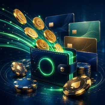 Méthodes de paiement visibles dans une caisse de casino en ligne