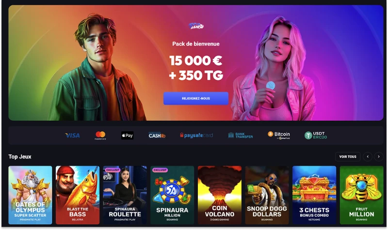 Aperçu de la page SpinAura